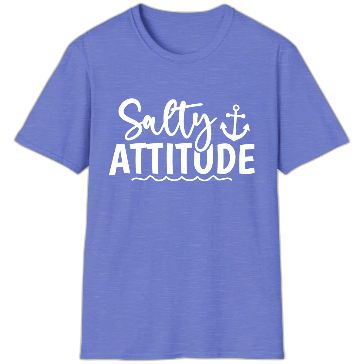 Salty Attitude Cruise Design T-Shirt in Heather Royal