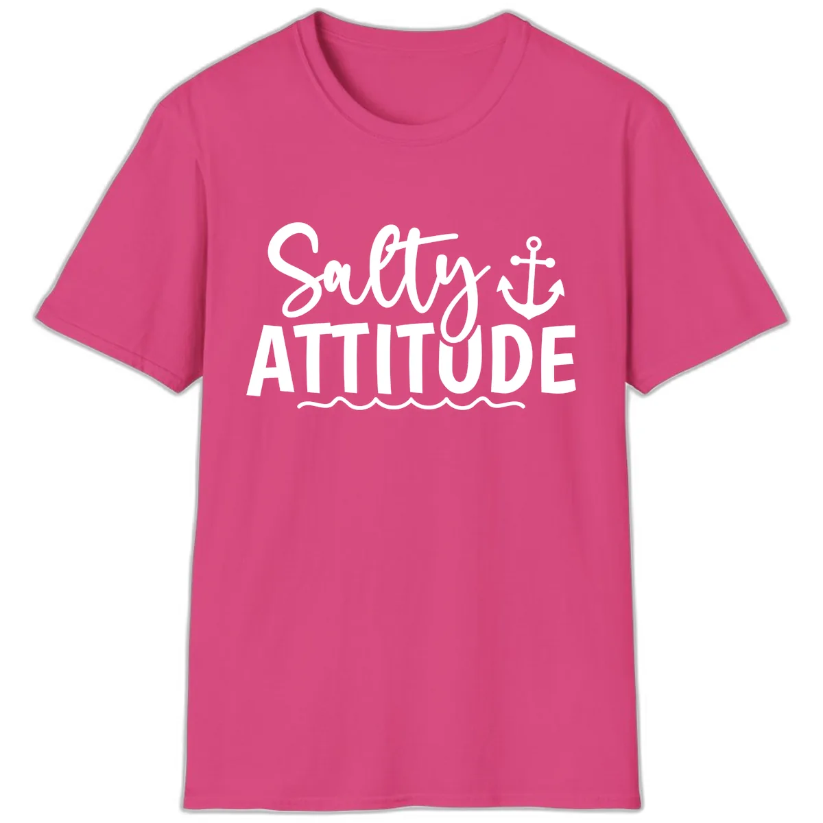Salty Attitude Cruise Design T-Shirt in Heliconia
