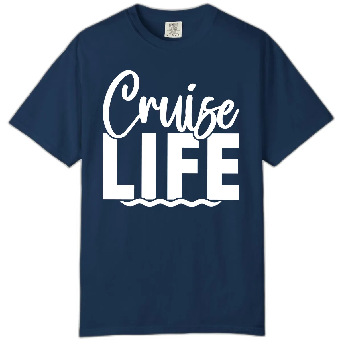 Cruise Life Typography Design Comfort Color in Navy