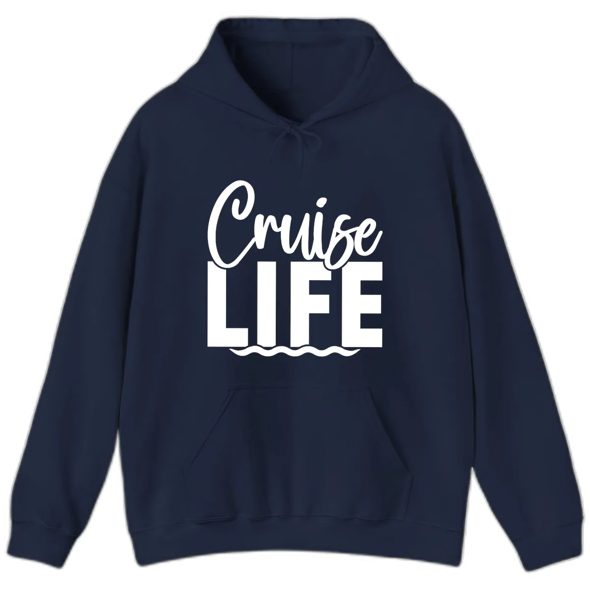 Cruise Life Typography Design Hoodie in Navy