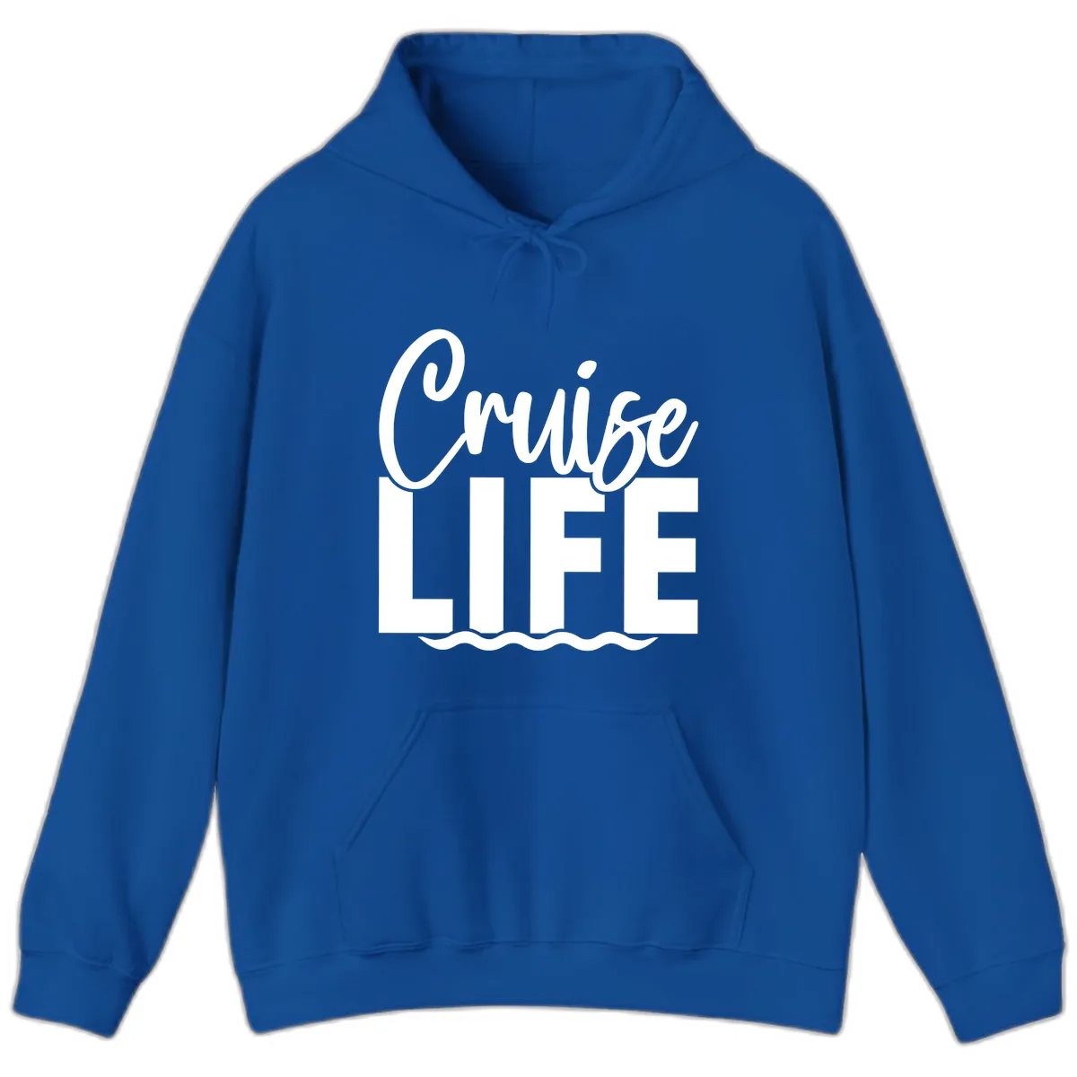 Cruise Life Typography Design Hoodie in Royal