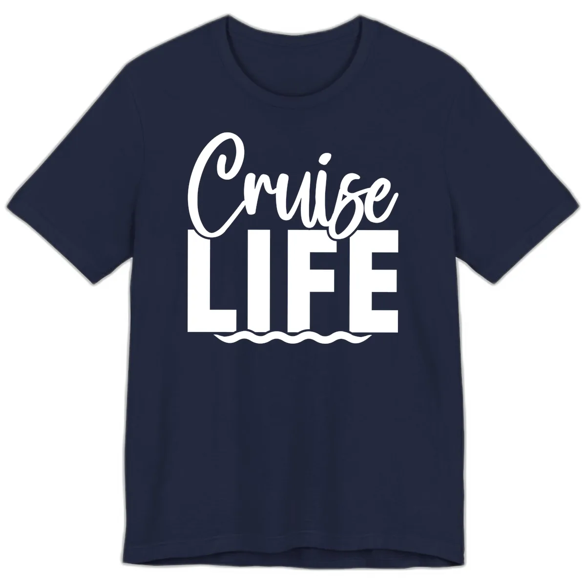Cruise Life Typography Design Premium T-Shirt in Navy