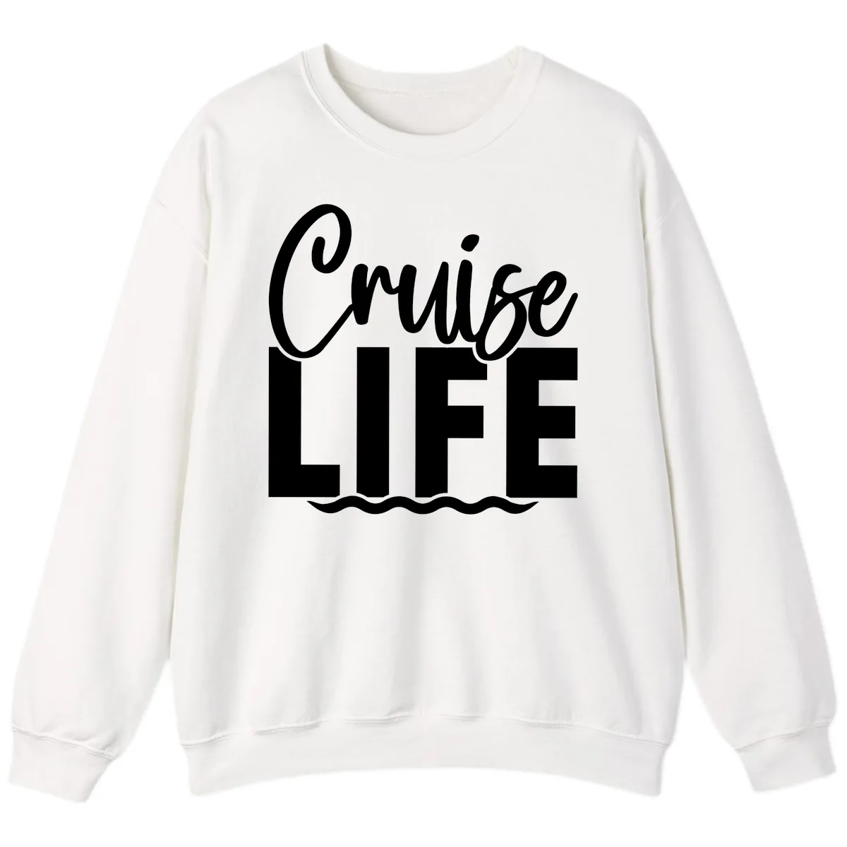 Cruise Life Typography Design Sweatshirt in White