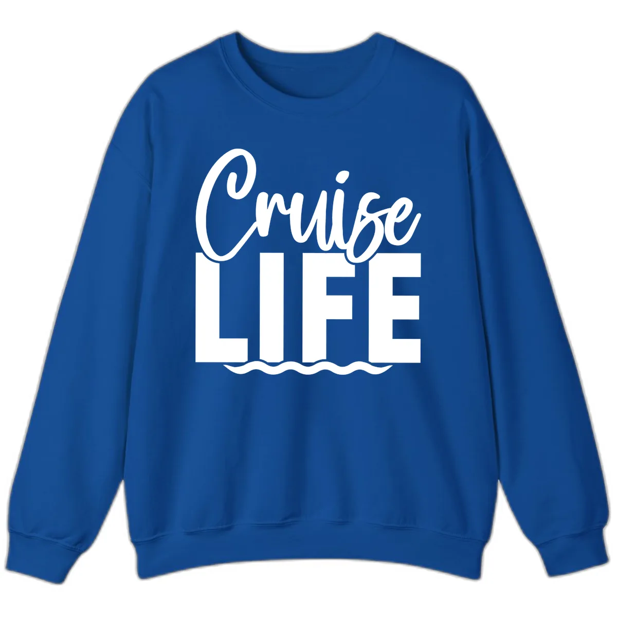 Cruise Life Typography Design Sweatshirt in Royal