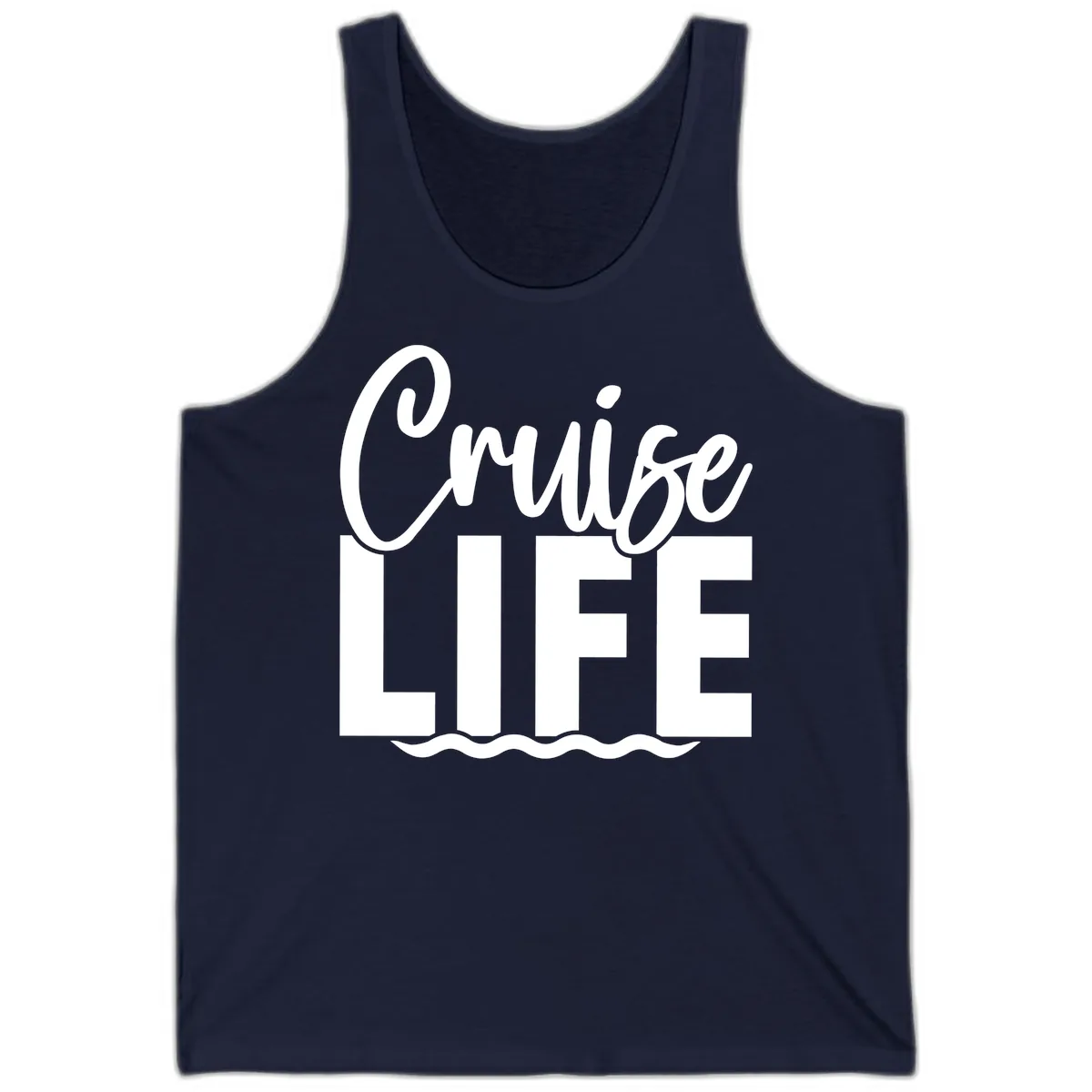Cruise Life Typography Design Tank in Navy