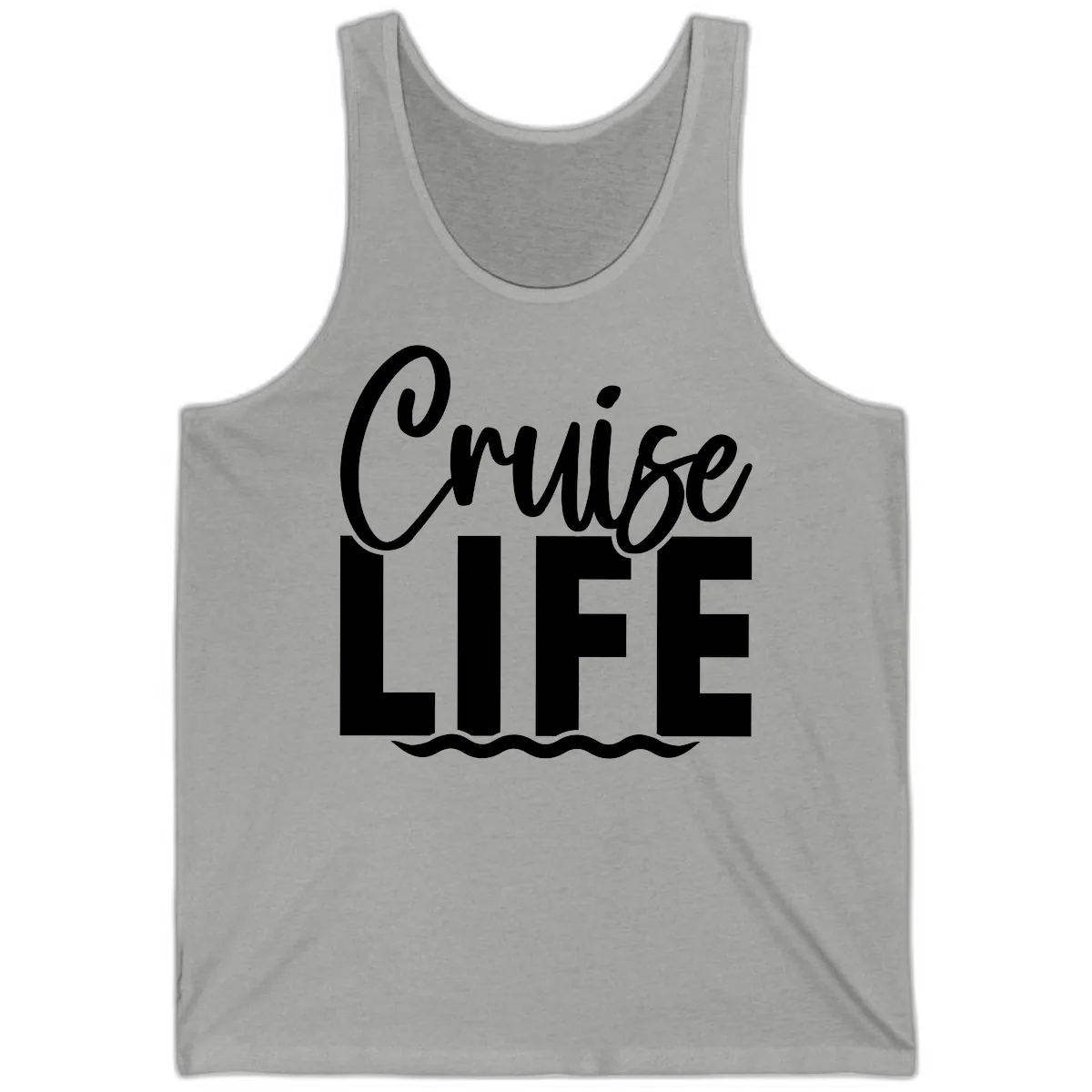 Cruise Life Typography Design Tank in Athletic Heather