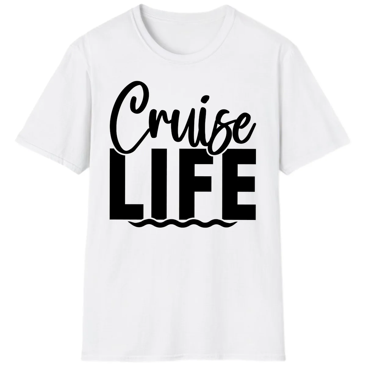 Cruise Life Typography Design T-Shirt in White