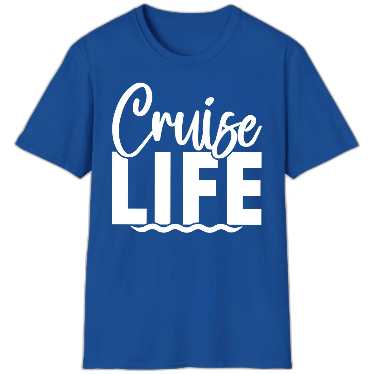 Cruise Life Typography Design T-Shirt in Royal