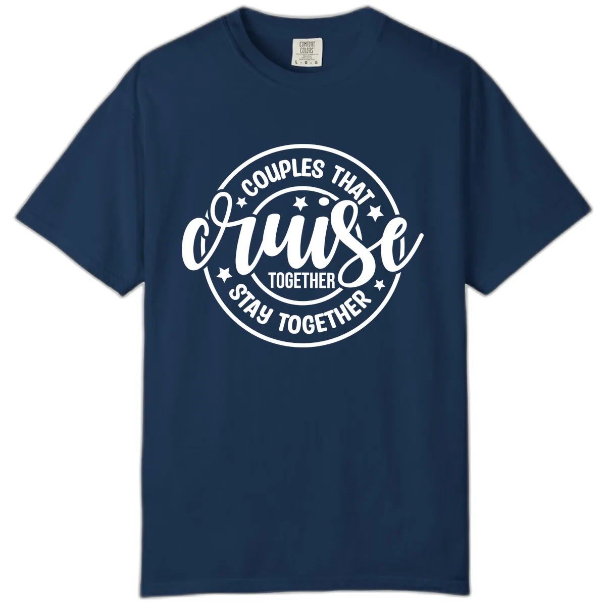 Couples That Cruise Together Comfort Color in Navy