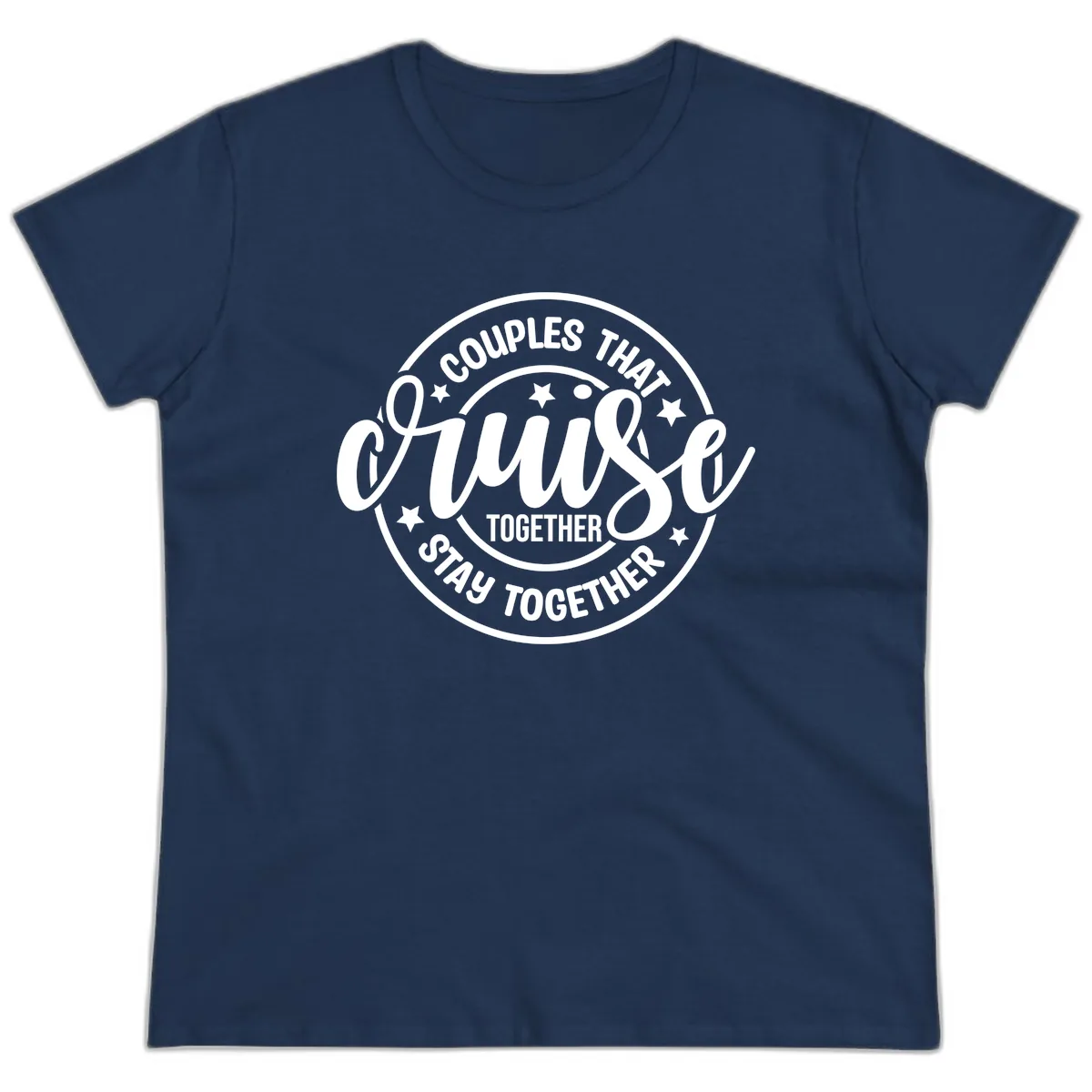 Couples That Cruise Together Ladies Tee in Navy