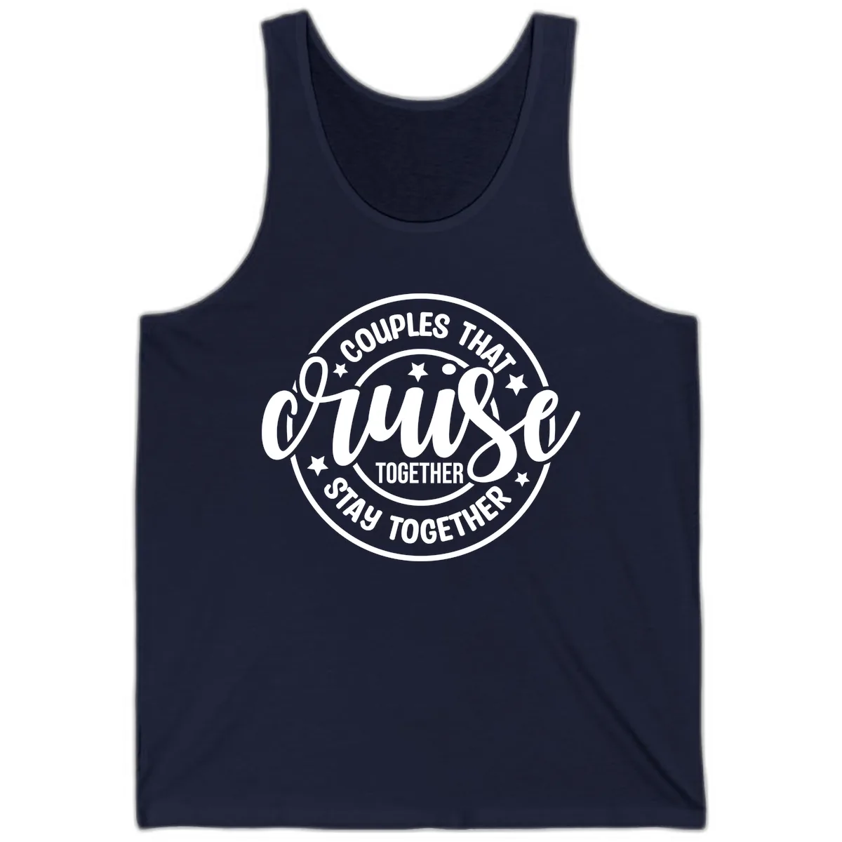 Couples That Cruise Together Tank in Navy