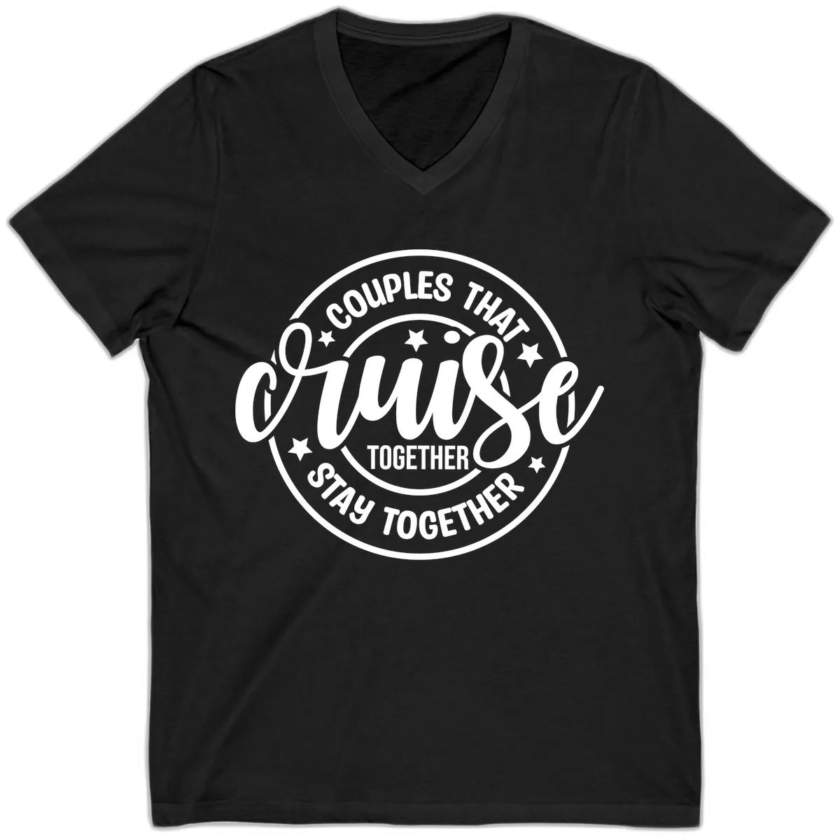 Couples That Cruise Together V-Neck in Black