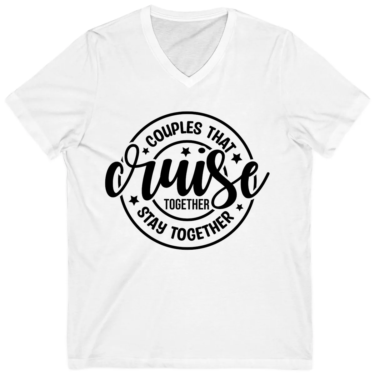 Couples That Cruise Together V-Neck in White