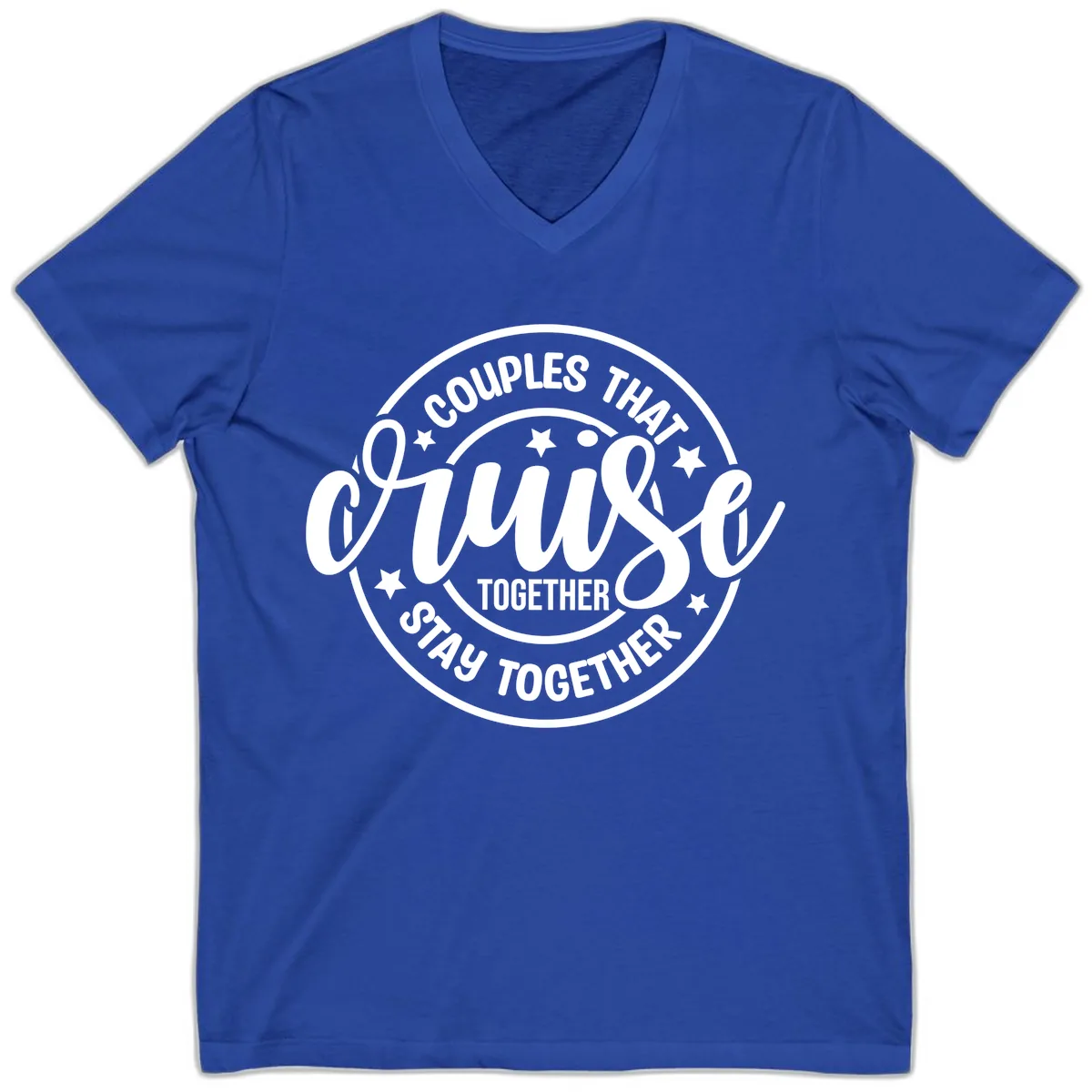 Couples That Cruise Together V-Neck in True Royal