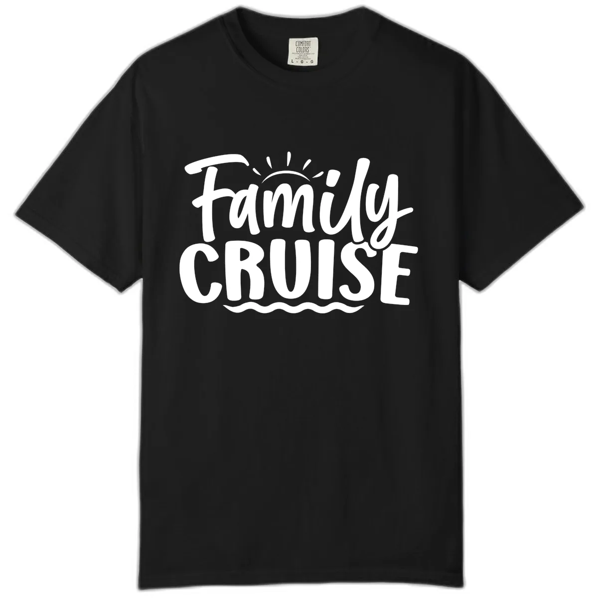 Family Cruise Fun Typography Comfort Color in Black