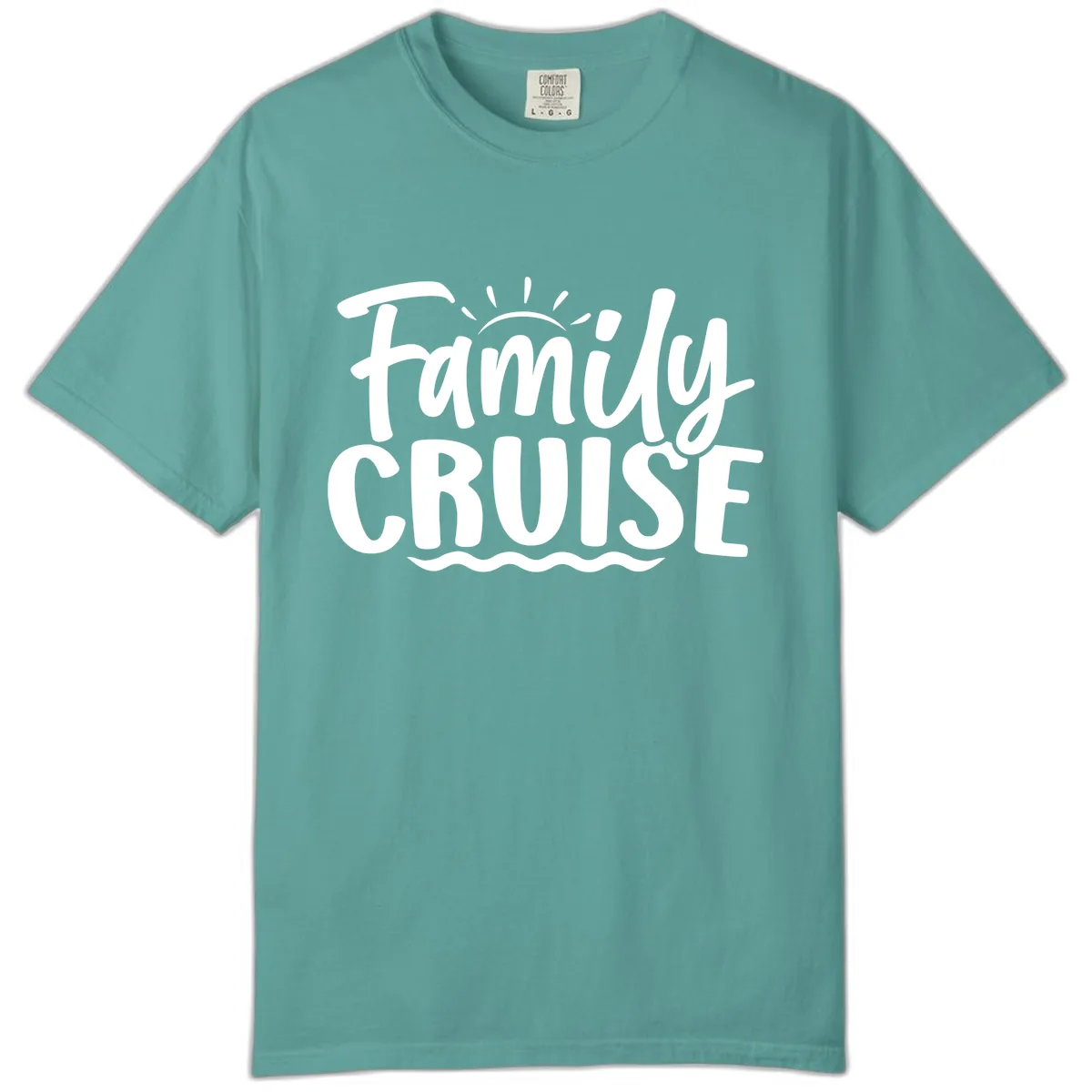 Family Cruise Fun Typography Comfort Color in Seafoam
