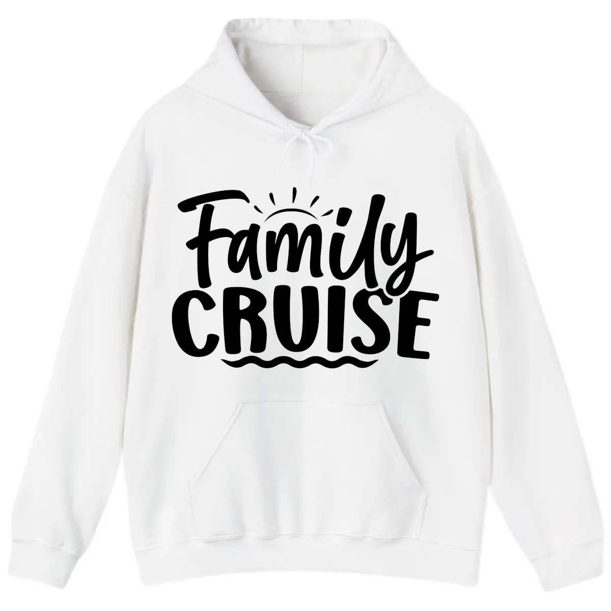 Family Cruise Fun Typography Hoodie in White