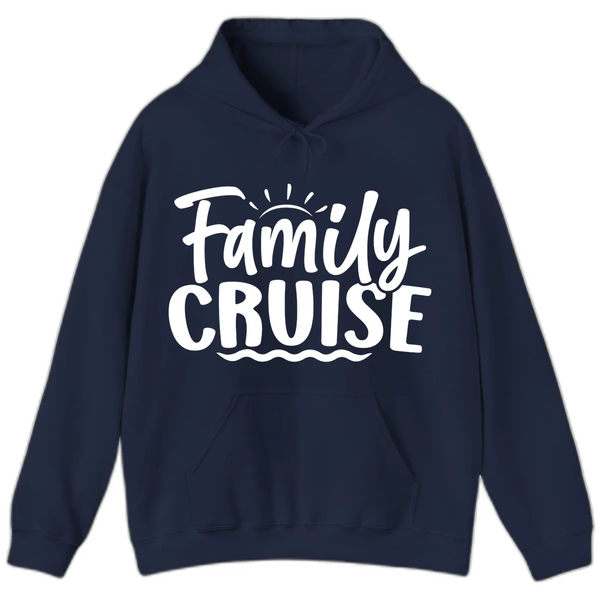 Family Cruise Fun Typography Hoodie in Navy