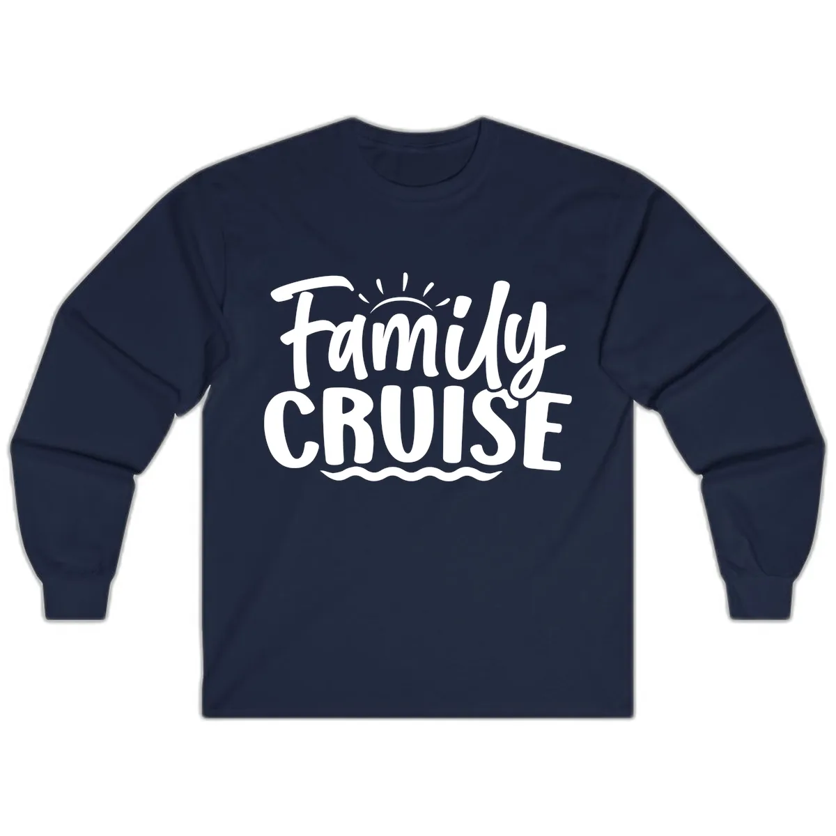 Family Cruise Fun Typography Long Sleeve in Navy