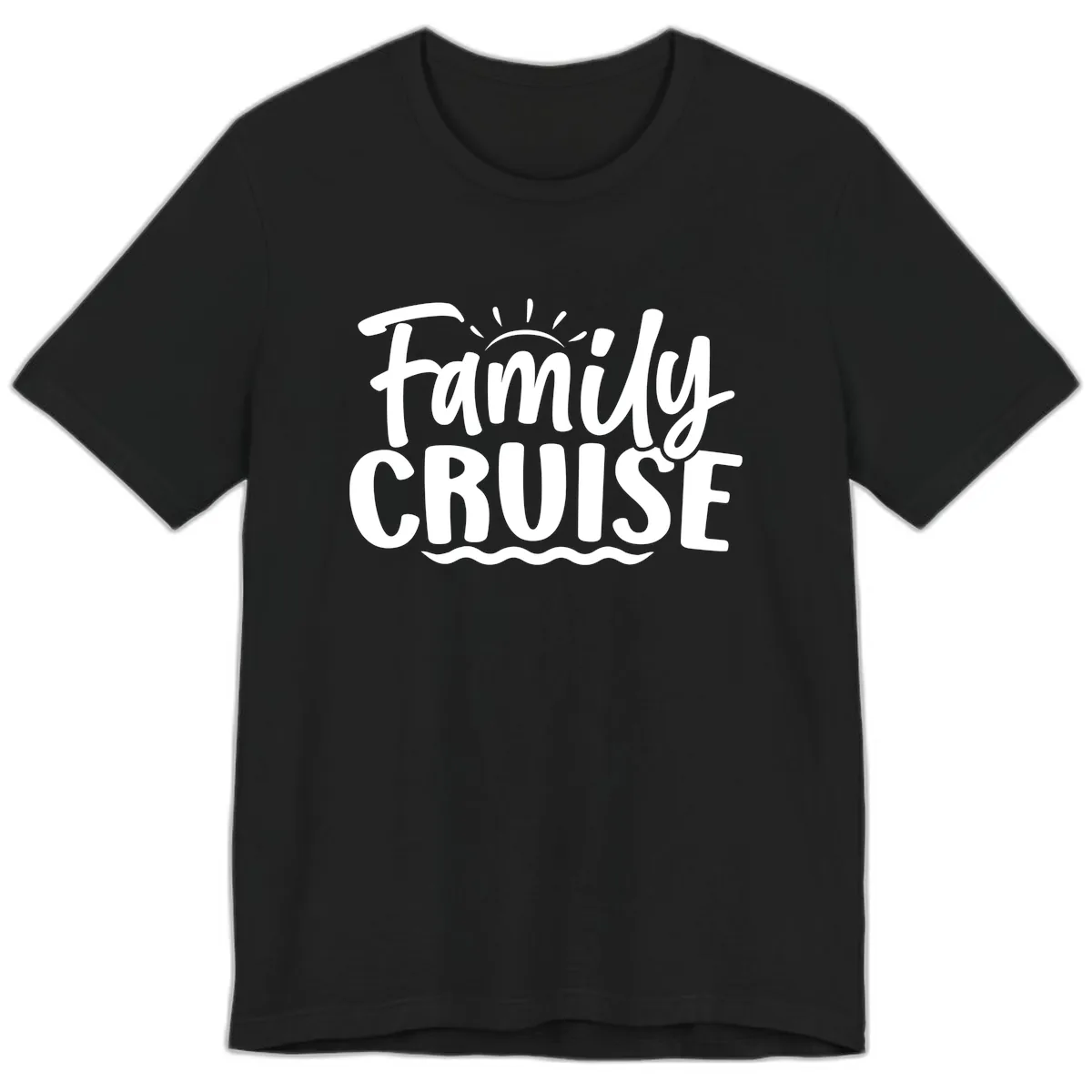 Family Cruise Fun Typography Premium T-Shirt in Black