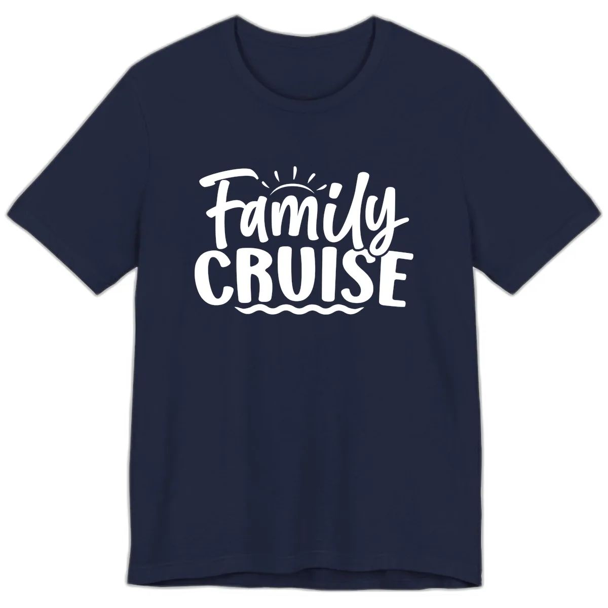 Family Cruise Fun Typography Premium T-Shirt in Navy