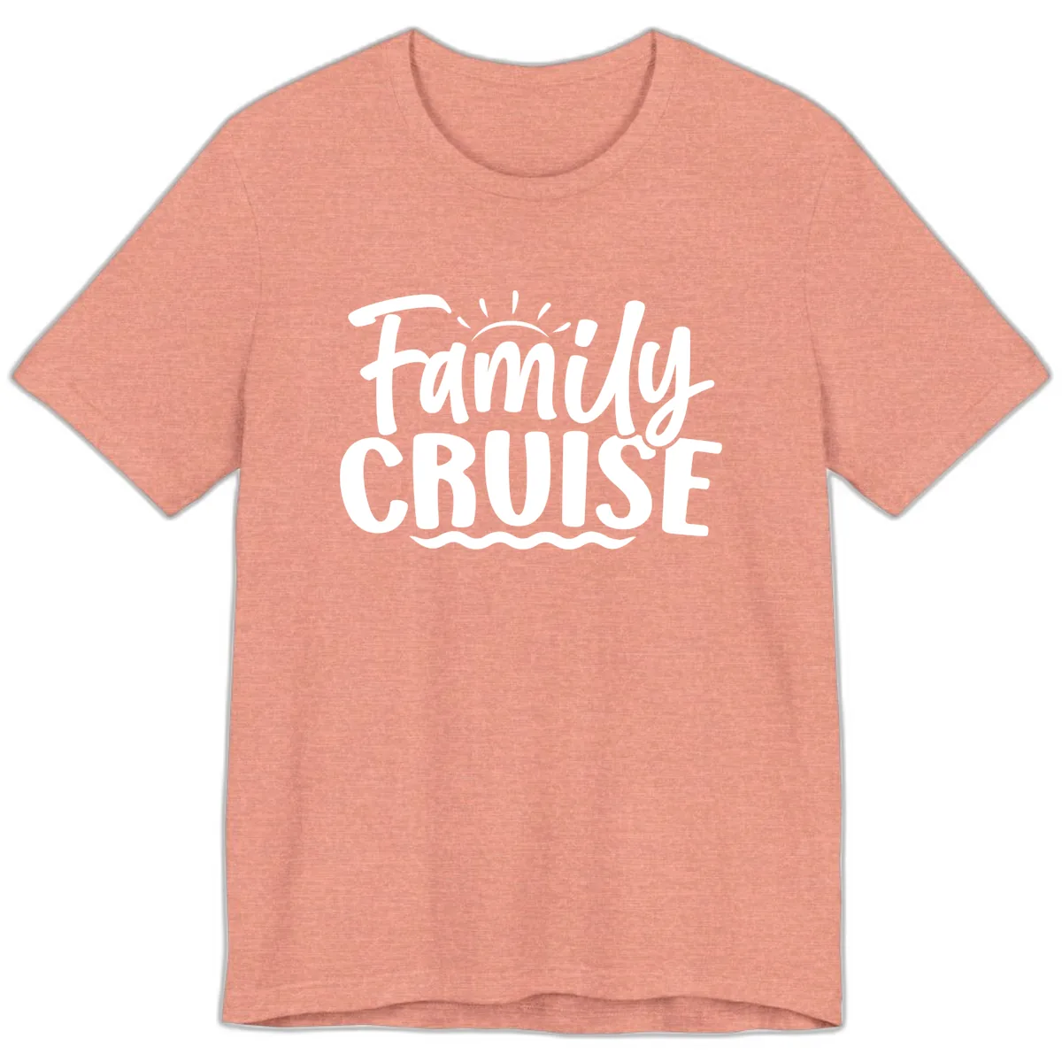 Family Cruise Fun Typography Premium T-Shirt in Heather Sunset