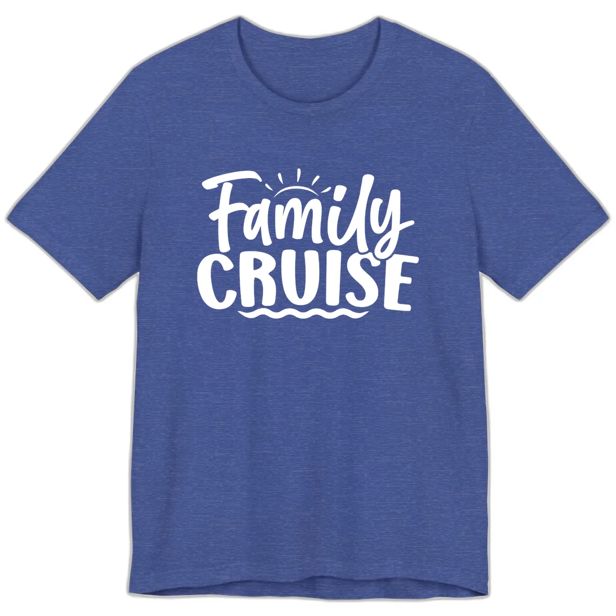 Family Cruise Fun Typography Premium T-Shirt in Heather True Royal