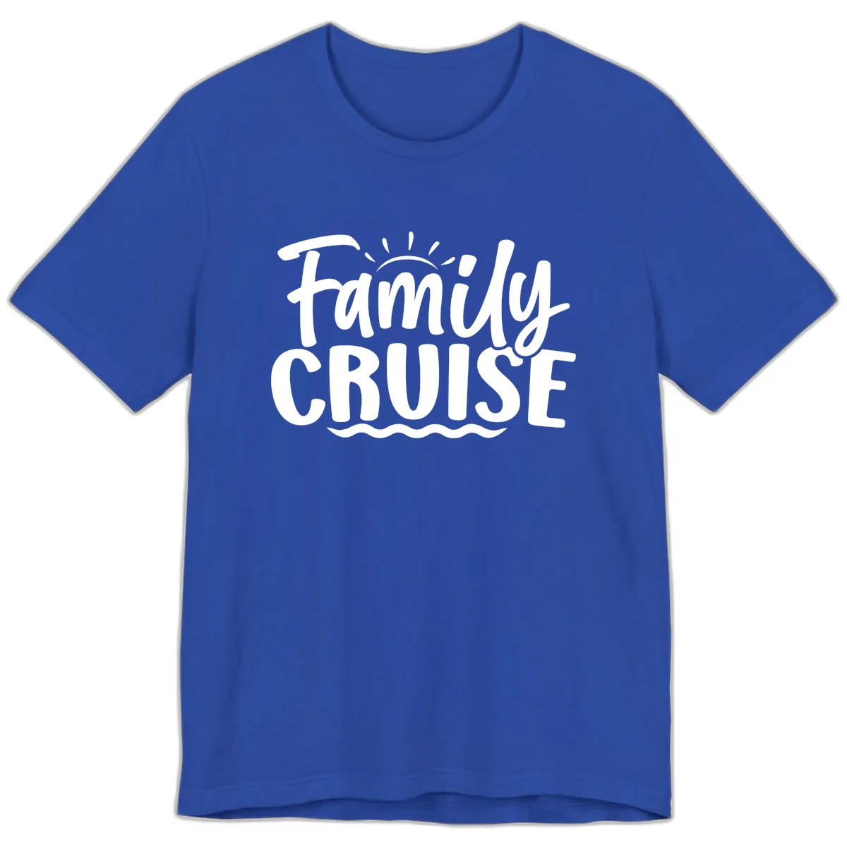 Family Cruise Fun Typography Premium T-Shirt in True Royal