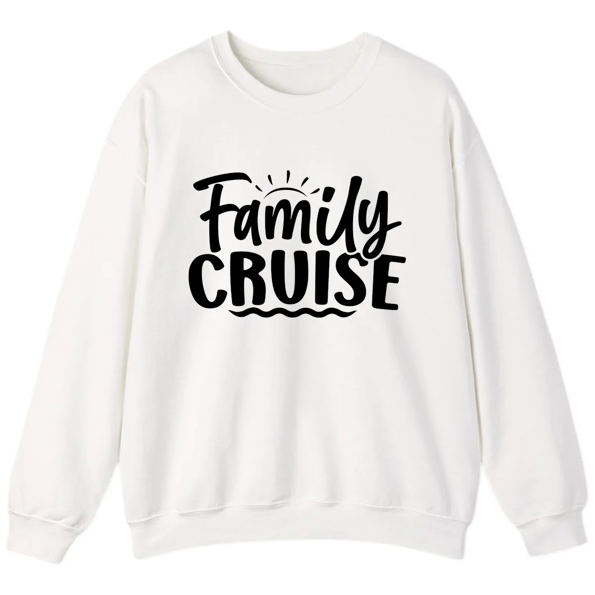 Family Cruise Fun Typography Sweatshirt in White