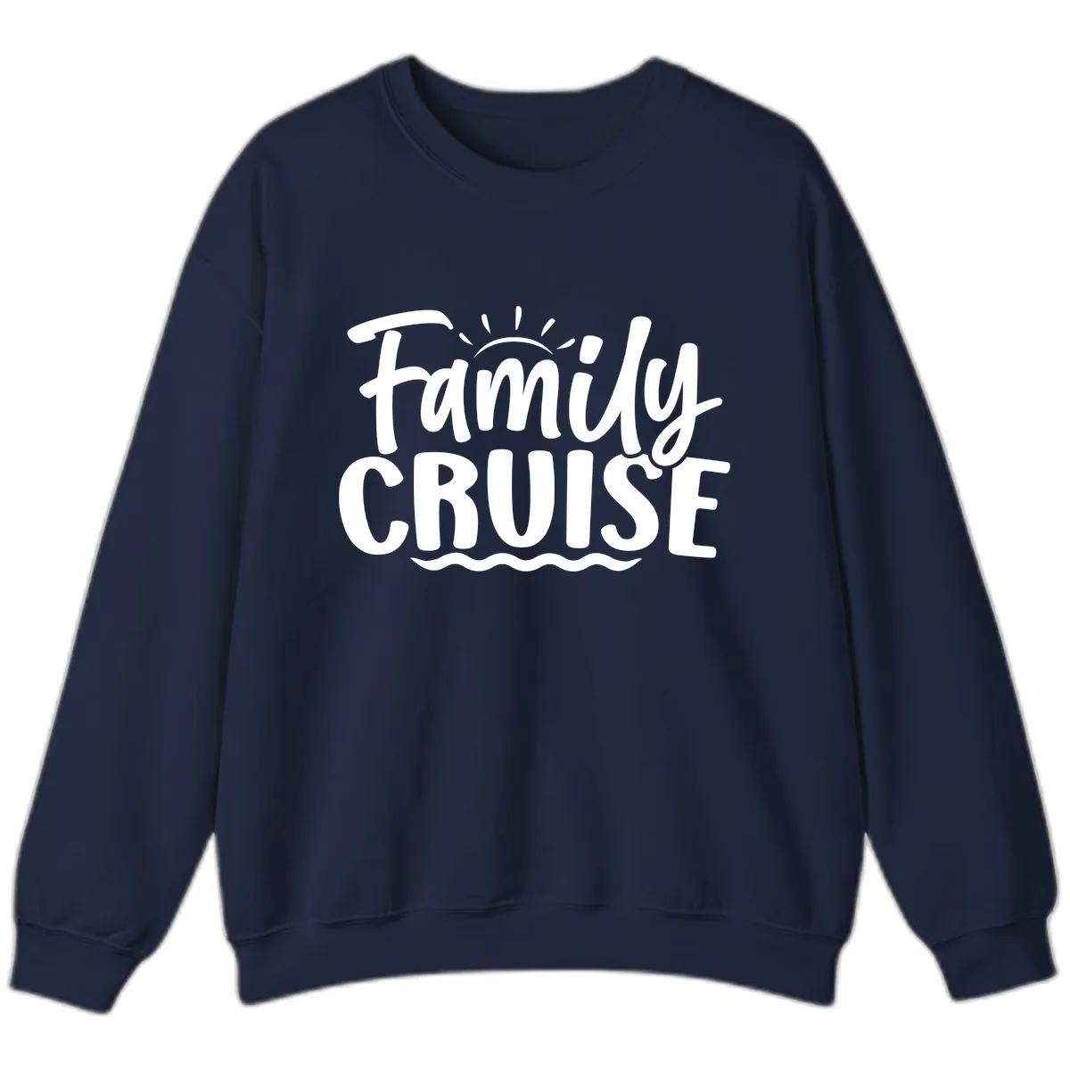 Family Cruise Fun Typography Sweatshirt in Navy