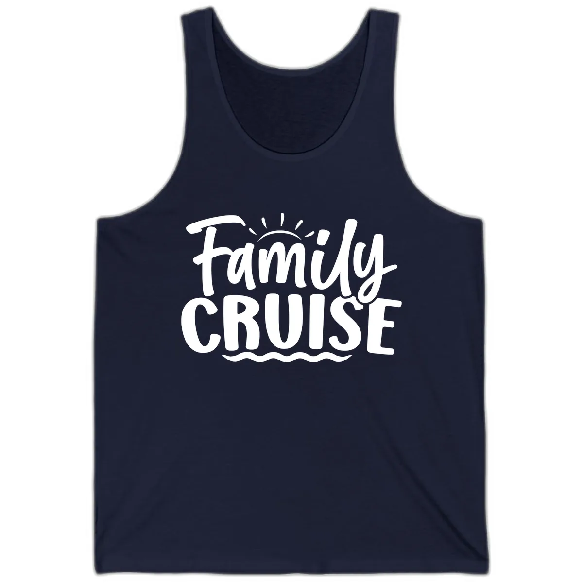 Family Cruise Fun Typography Tank in Navy