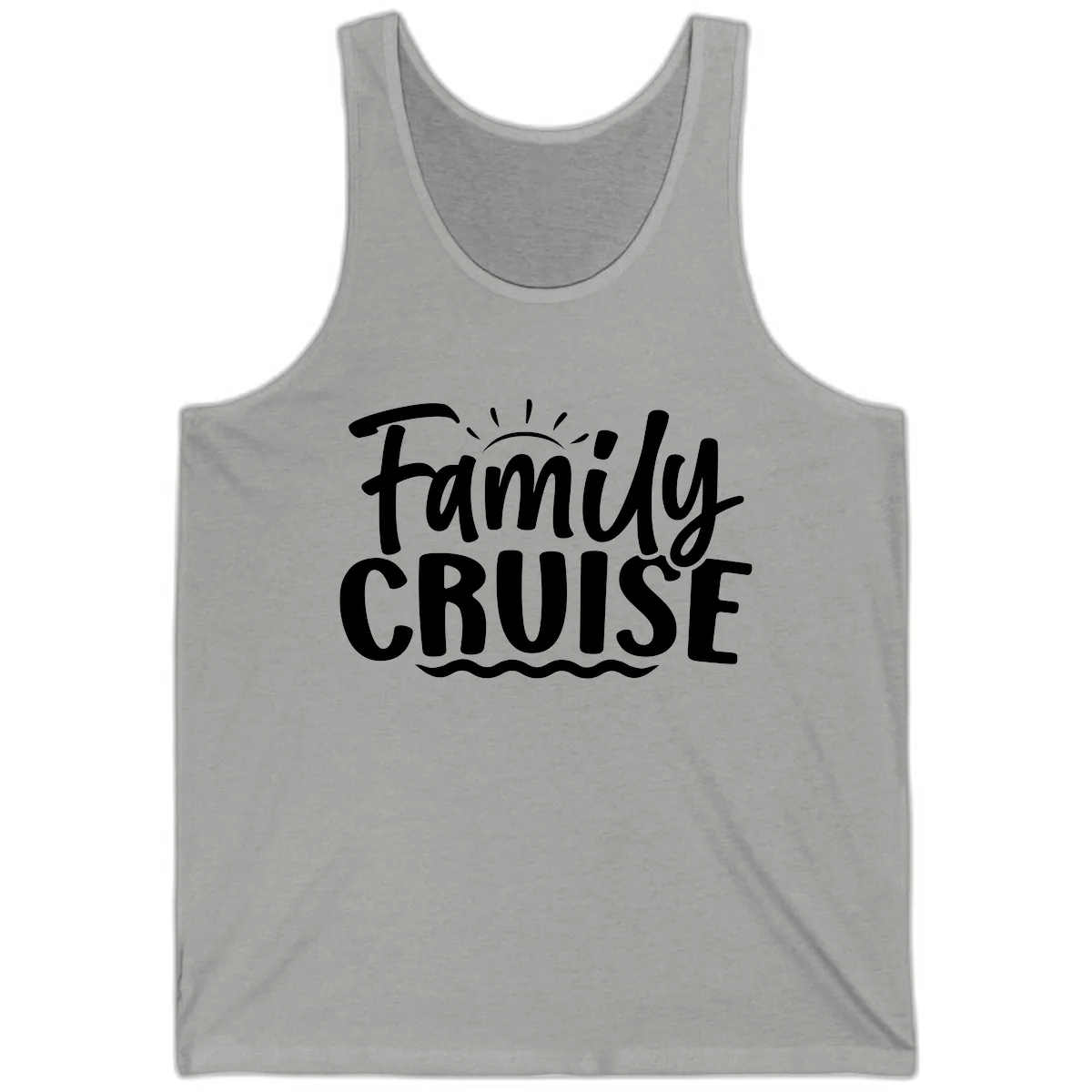 Family Cruise Fun Typography Tank in Athletic Heather