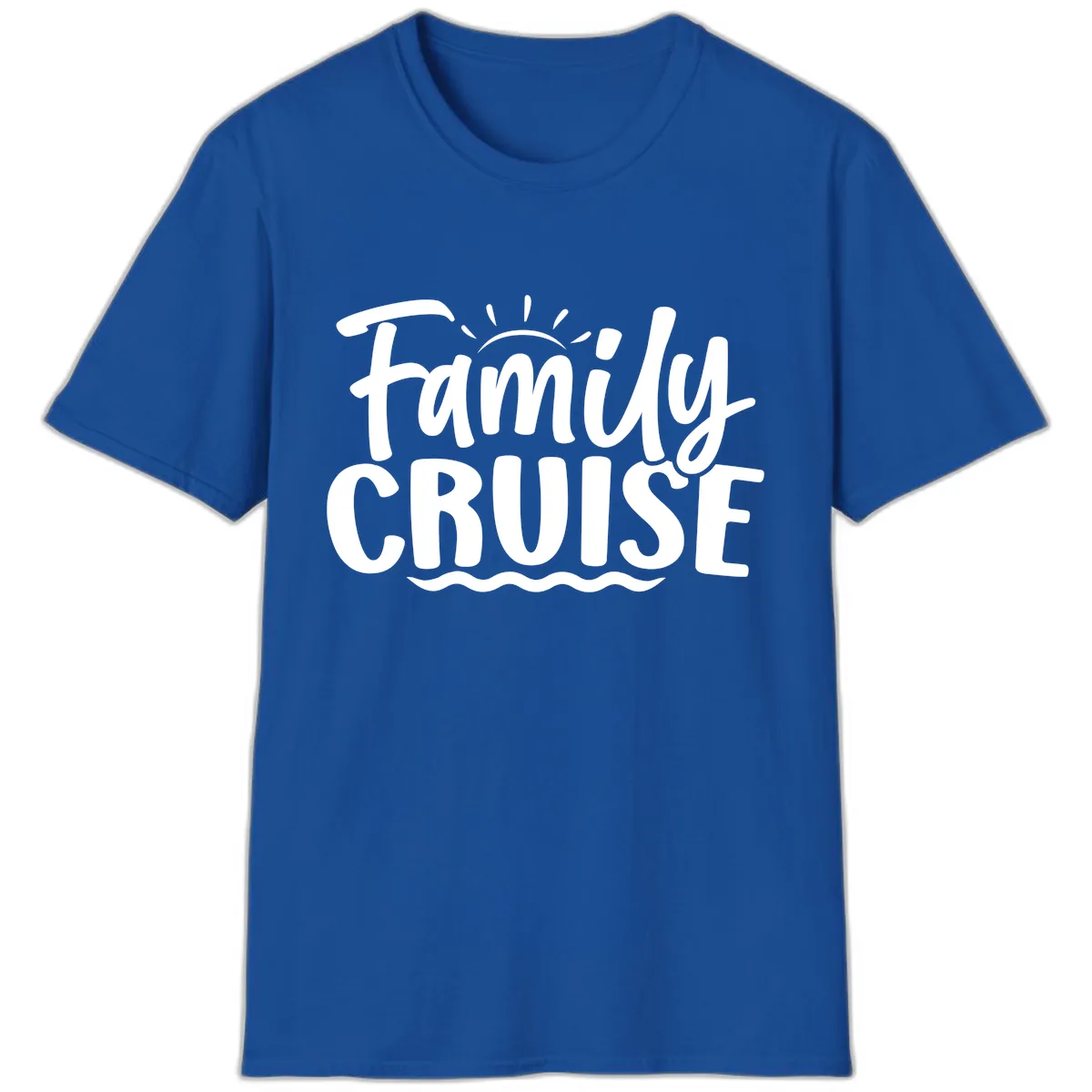 Family Cruise Fun Typography T-Shirt in Royal