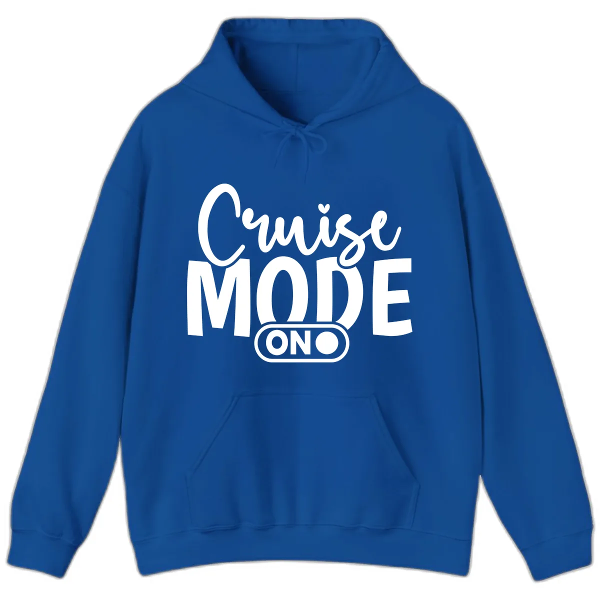 Cruise Mode On Typography Design Hoodie in Royal