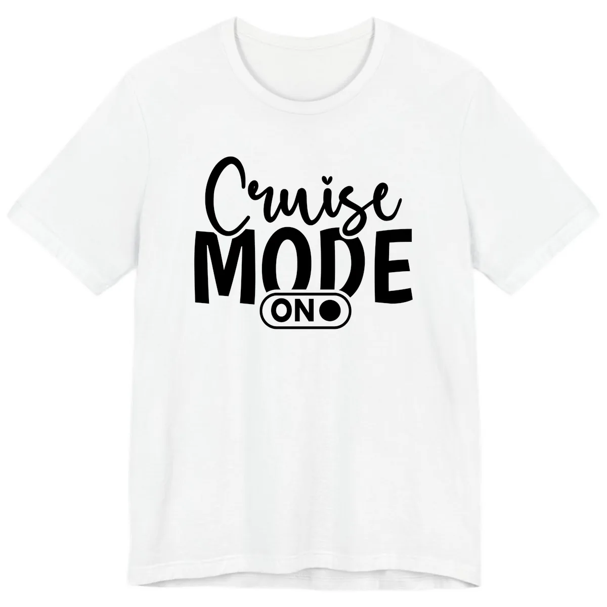 Cruise Mode On Typography Design Premium T-Shirt in White