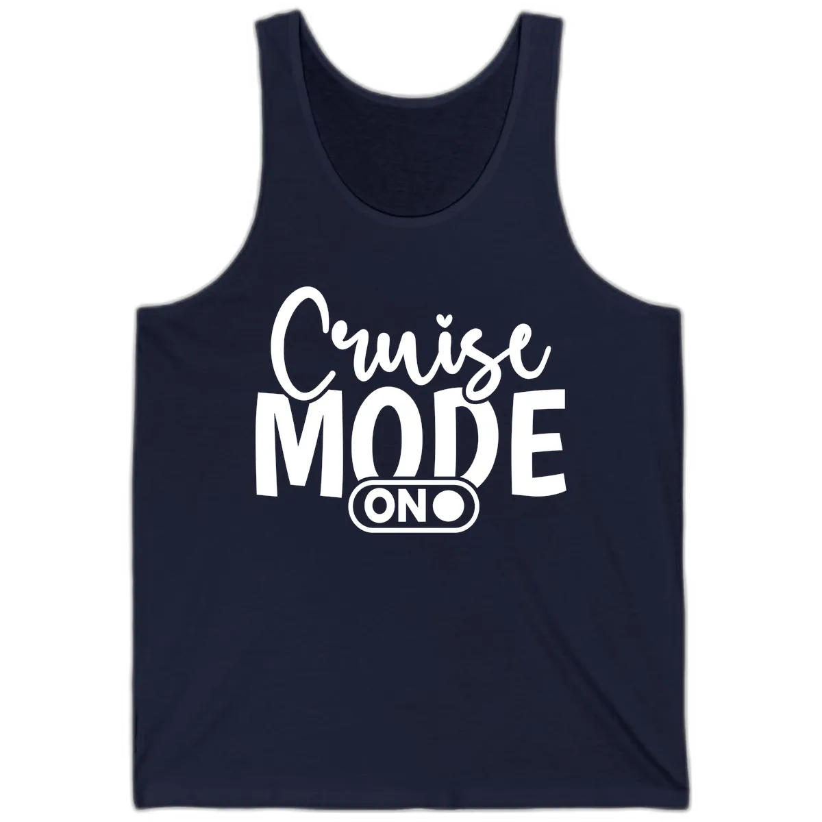 Cruise Mode On Typography Design Tank in Navy