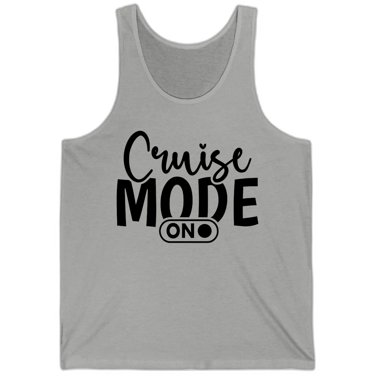 Cruise Mode On Typography Design Tank in Athletic Heather