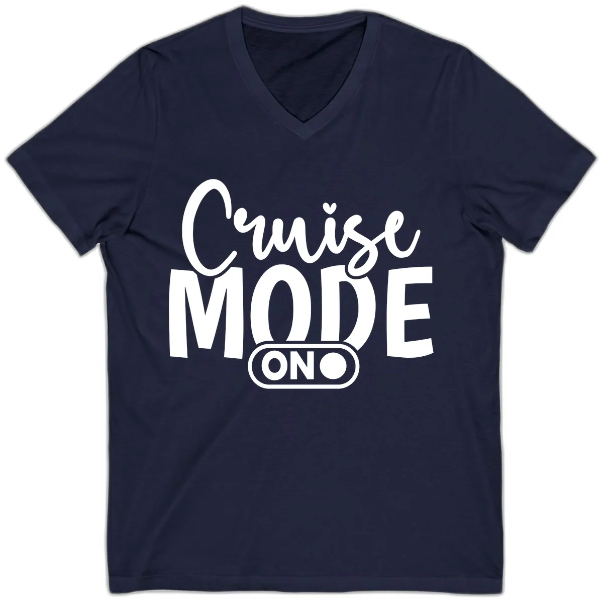 Cruise Mode On Typography Design V-Neck in Navy