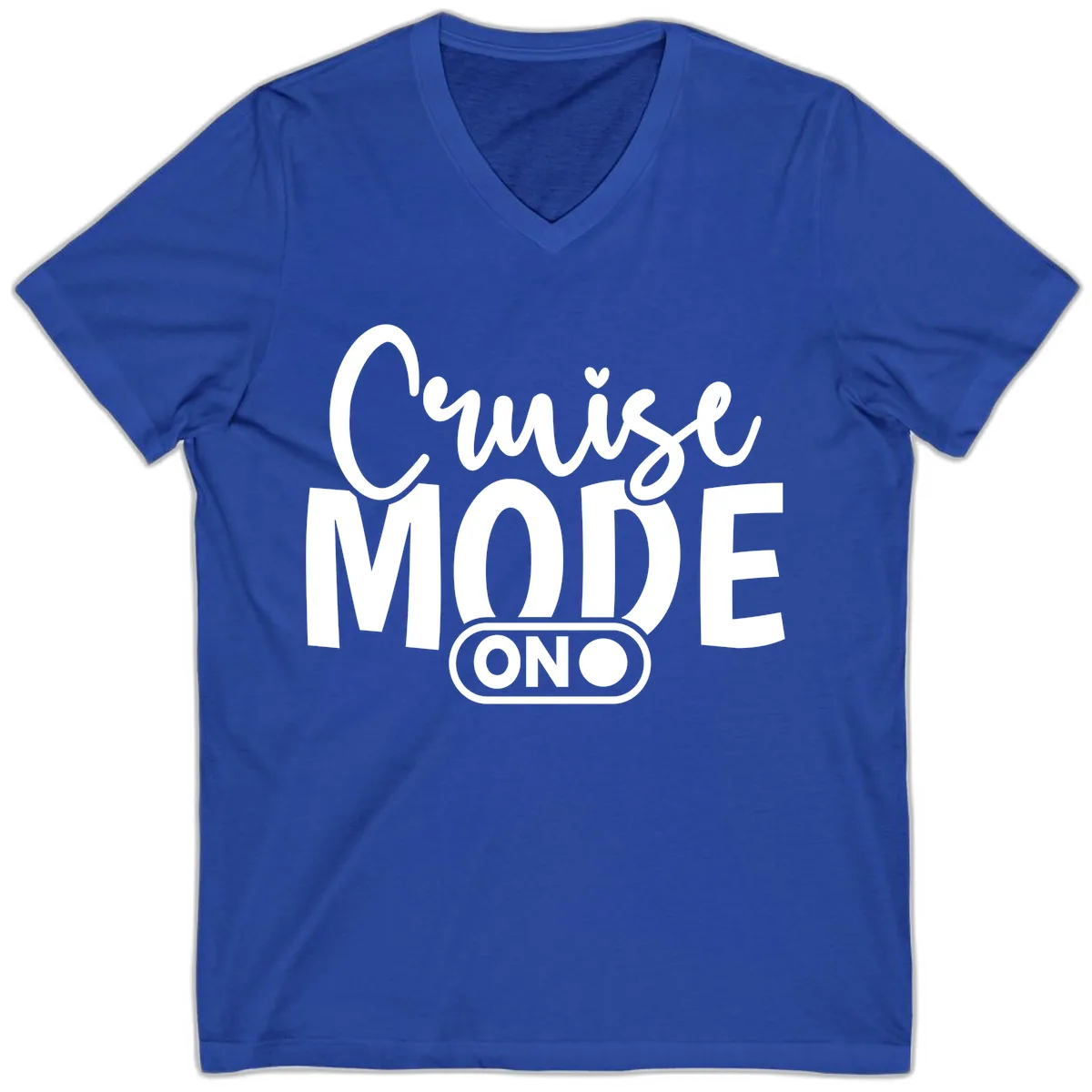 Cruise Mode On Typography Design V-Neck in True Royal