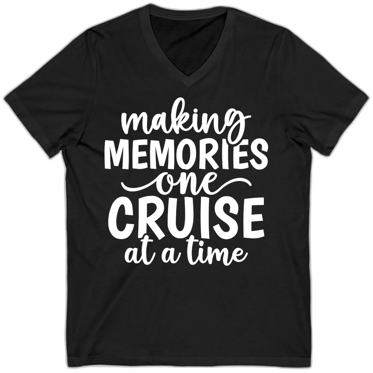 Making Memories One Cruise At A Time V-Neck in Black