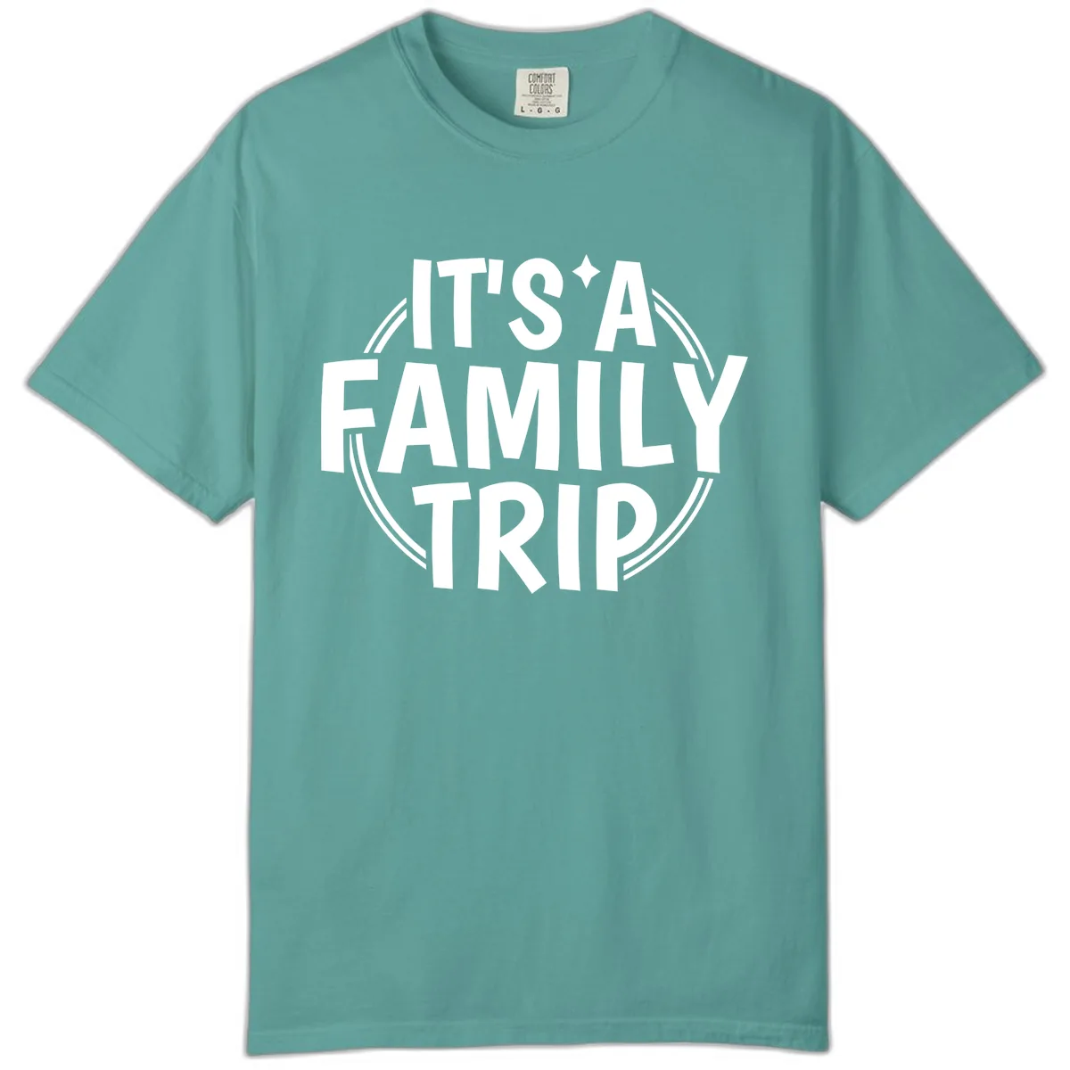 It's A Family Trip Announcement Comfort Color in Seafoam