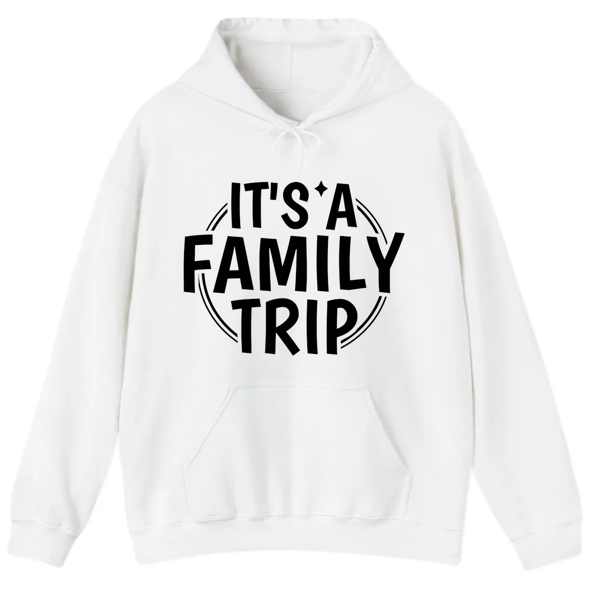 It's A Family Trip Announcement Hoodie in White