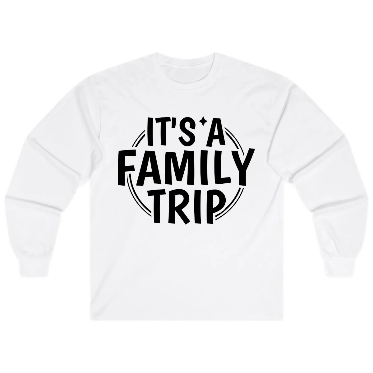 It's A Family Trip Announcement Long Sleeve in White