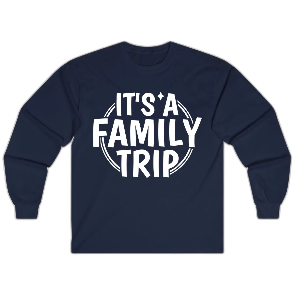 It's A Family Trip Announcement Long Sleeve in Navy