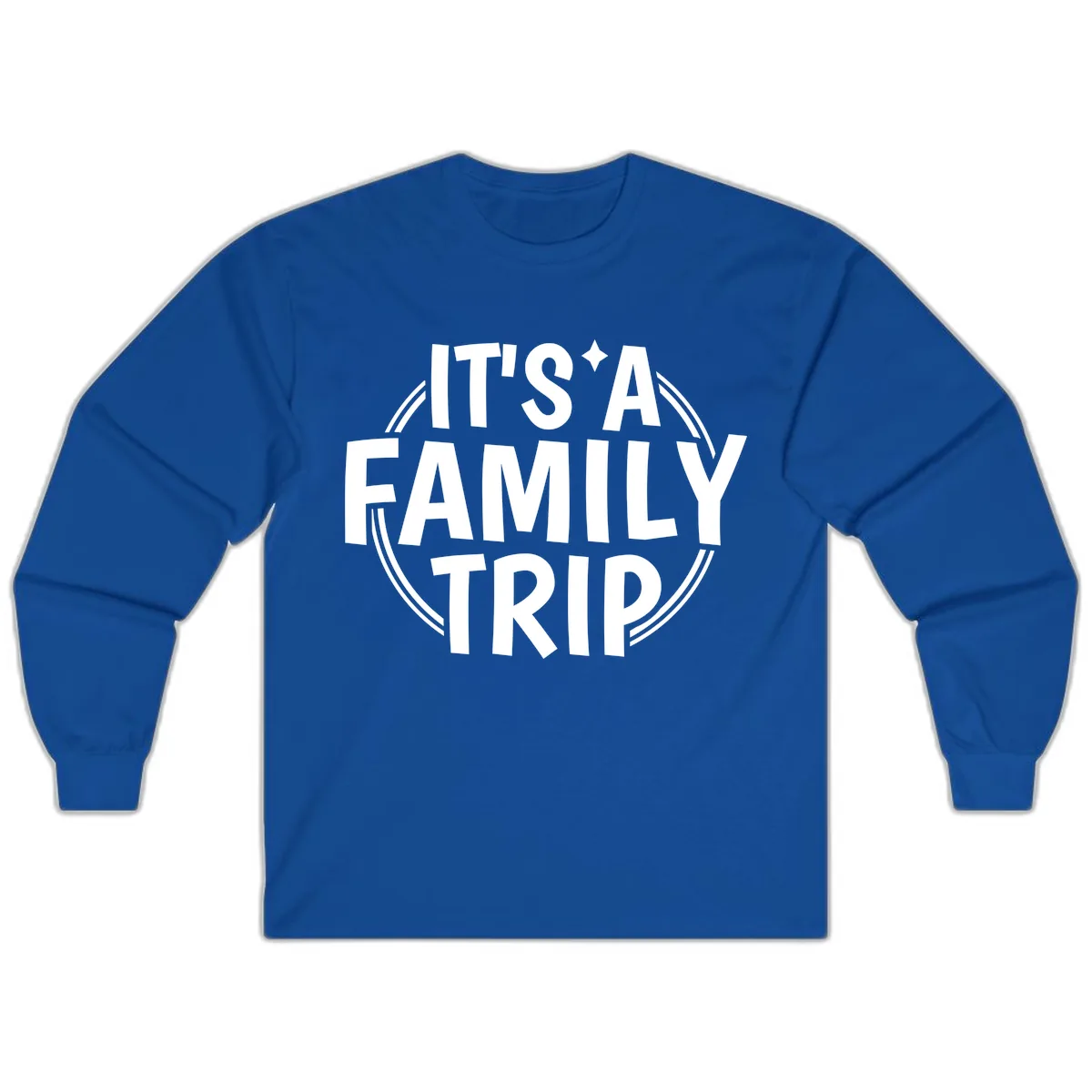 It's A Family Trip Announcement Long Sleeve in Royal