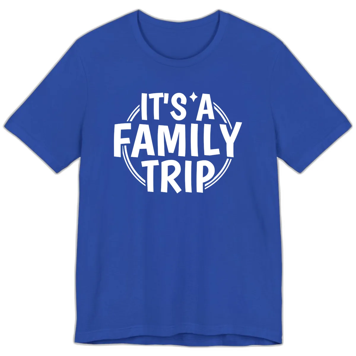 It's A Family Trip Announcement Premium T-Shirt in True Royal