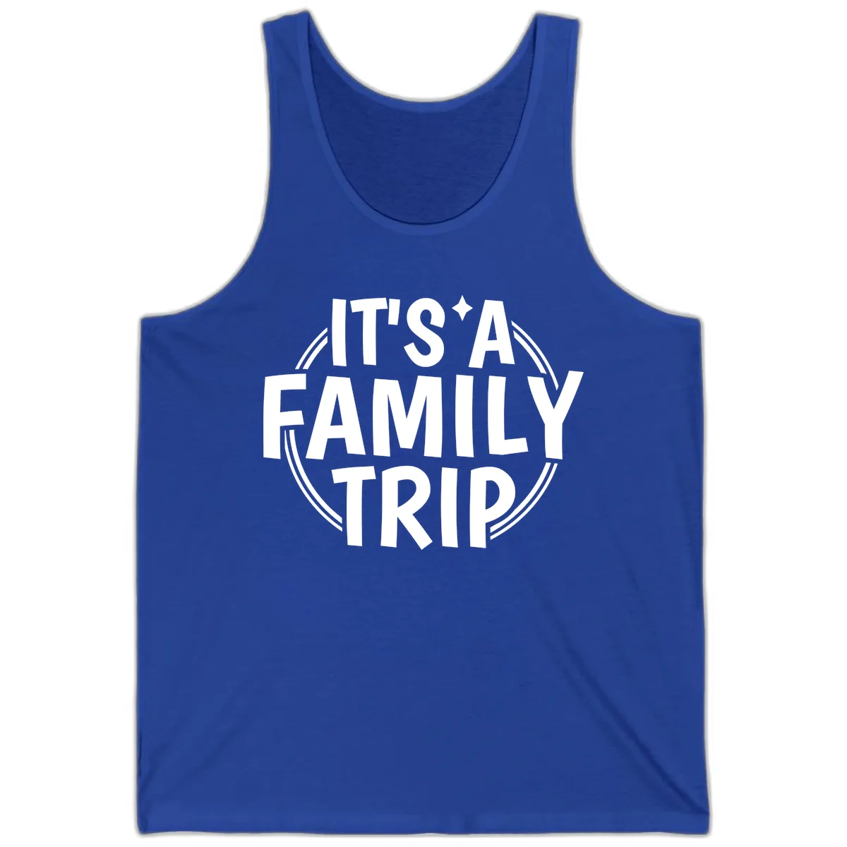 It's A Family Trip Announcement Tank in True Royal