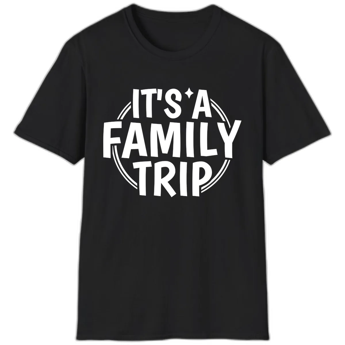 It's A Family Trip Announcement T-Shirt in Black