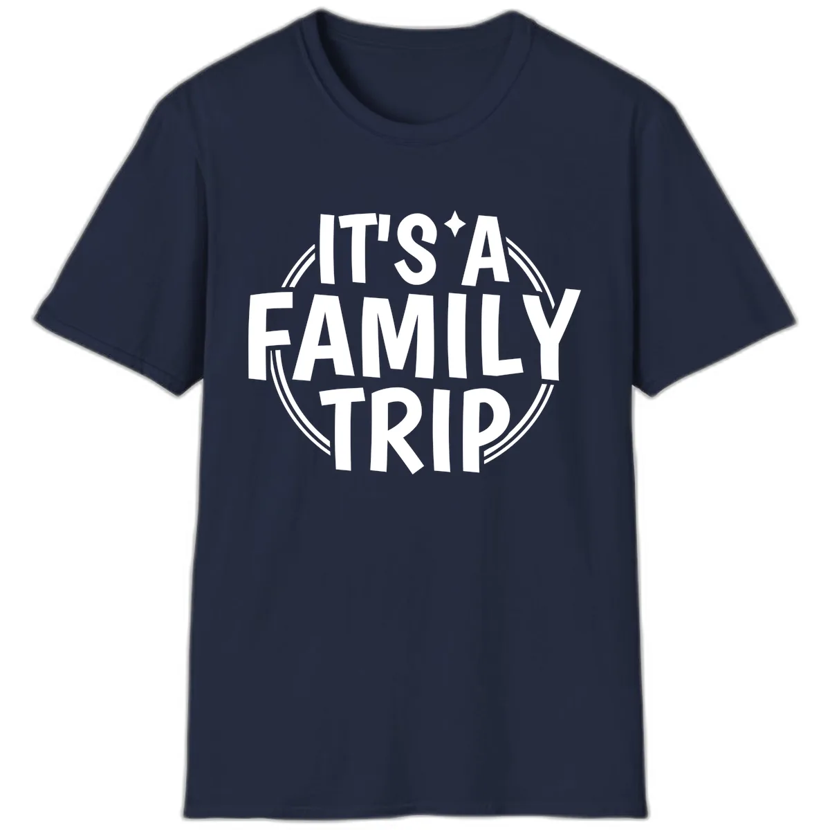 It's A Family Trip Announcement T-Shirt in Navy