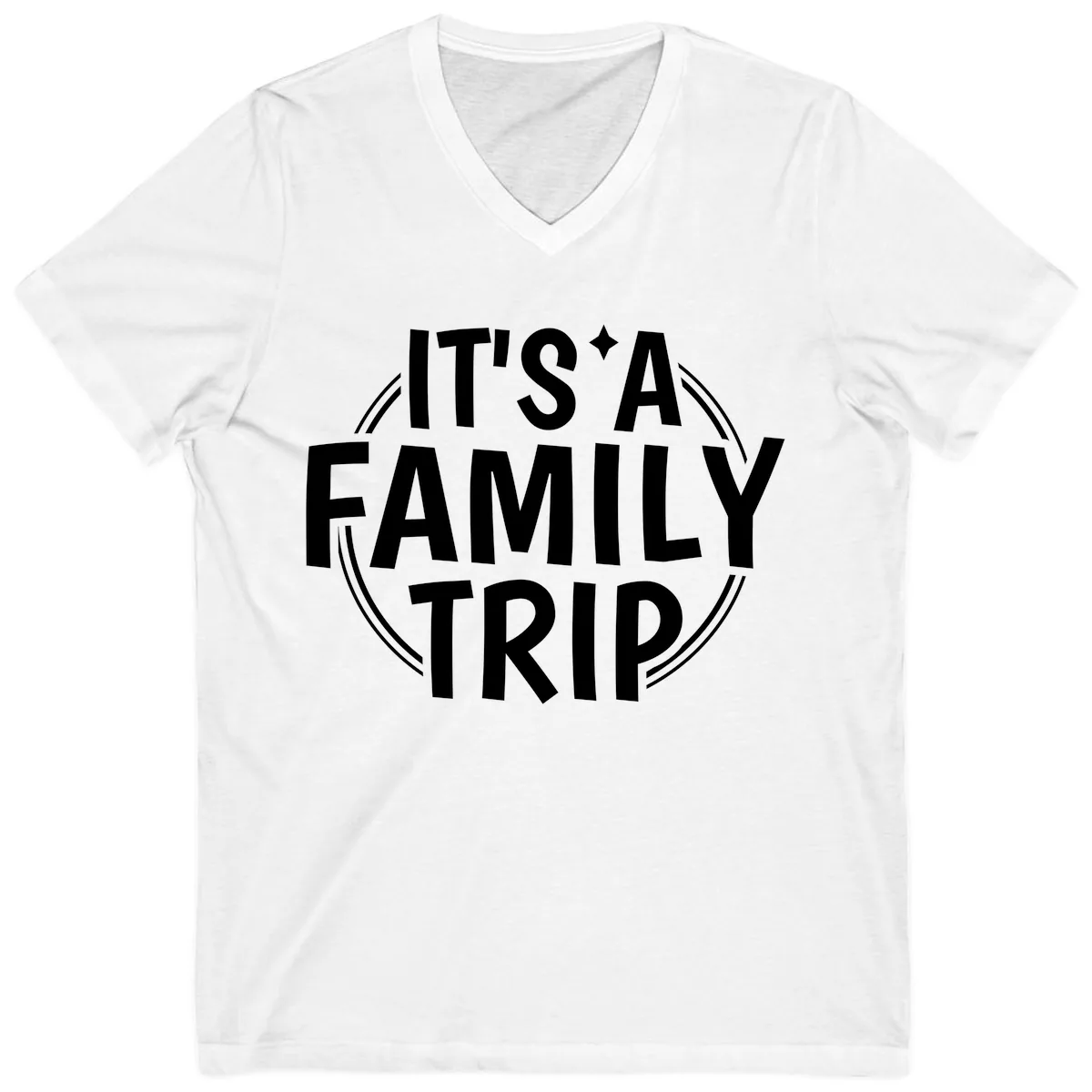 It's A Family Trip Announcement V-Neck in White